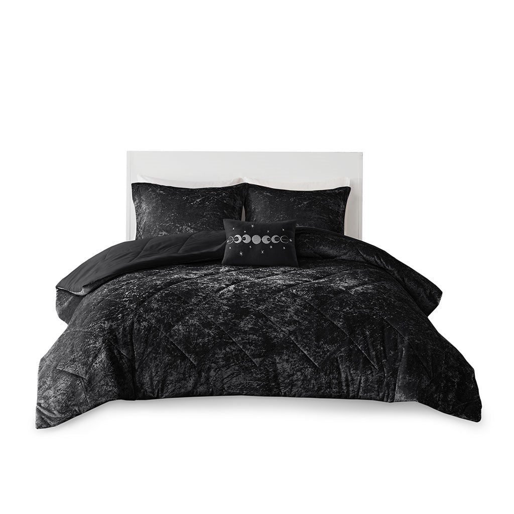 Felicia Velvet Comforter Set Full/Queen ID10-1943 By Olliix