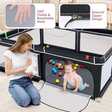 Load image into Gallery viewer, Portable Extra-Large Safety Baby Fence with Ocean Balls and Rings-Black
