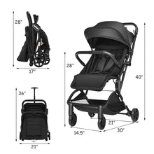 Load image into Gallery viewer, Foldable Lightweight Baby Travel Stroller for Airplane-Black
