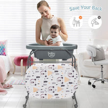 Load image into Gallery viewer, Portable Baby Changing Table with Storage Basket and Shelves-Gray
