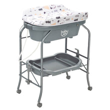 Load image into Gallery viewer, Portable Baby Changing Table with Storage Basket and Shelves-Gray
