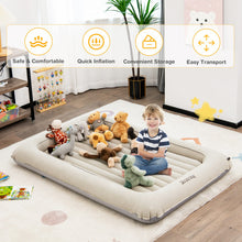 Load image into Gallery viewer, 2-in-1 Multi-Purpose Inflatable Toddler Travel Bed Air Mattress Set with Electric Pump-Gray
