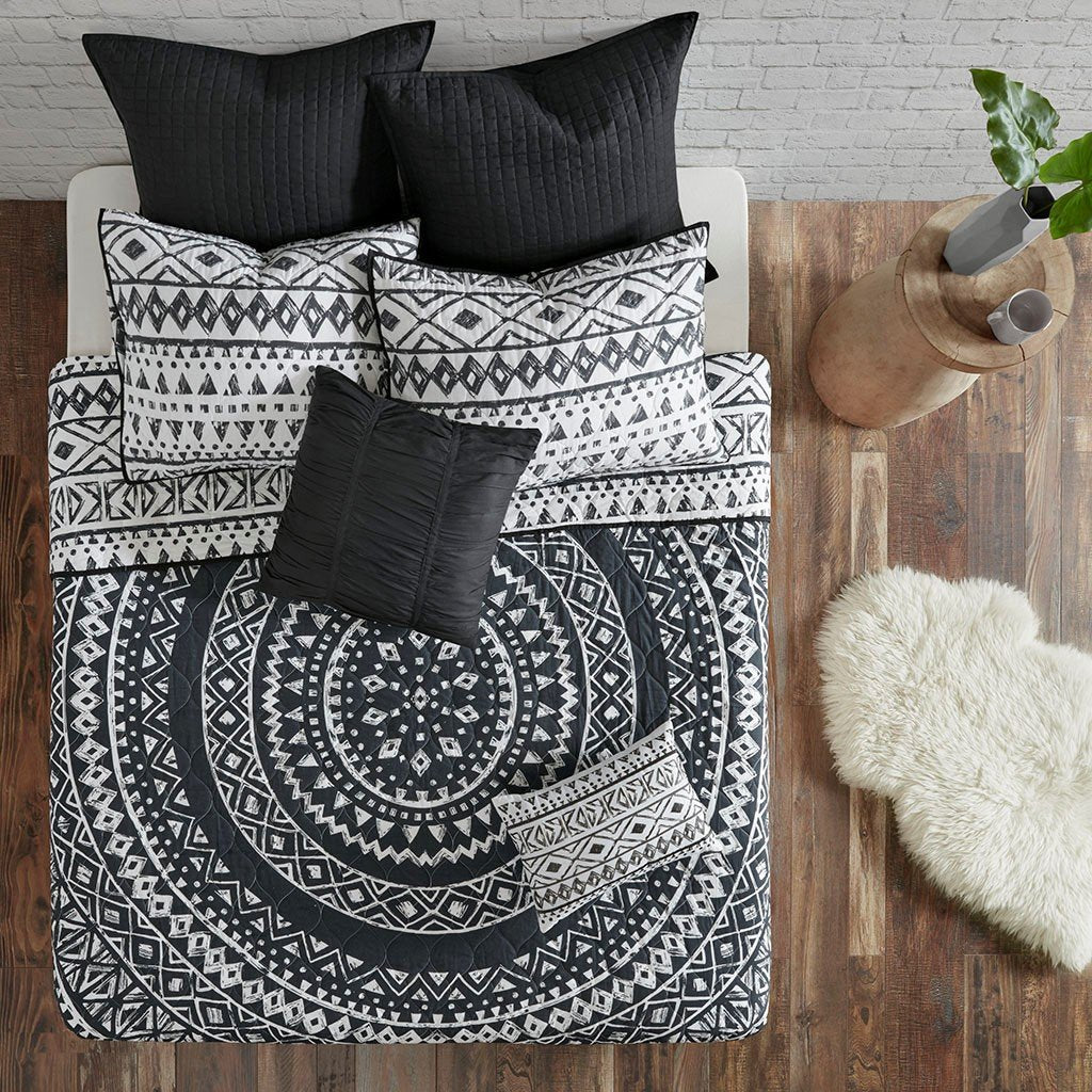 7 Piece Cotton Reversible Coverlet Set -King/Cal King Uh13-2148