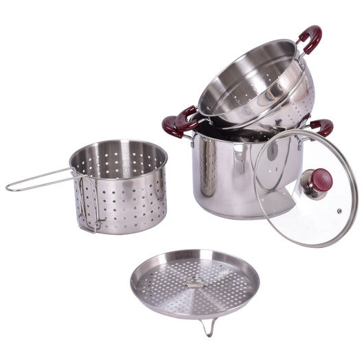 Reward-5 pcs Stainless Steel Stock Pot 7-Quart Pasta Cooker Set