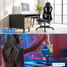 Load image into Gallery viewer, Gaming Chair with Adjustable Mesh Back-Blue
