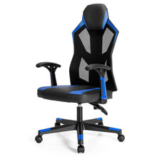 Load image into Gallery viewer, Gaming Chair with Adjustable Mesh Back-Blue
