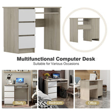 Load image into Gallery viewer, 3-Drawer Computer Desk with Keyboard Tray-Natural
