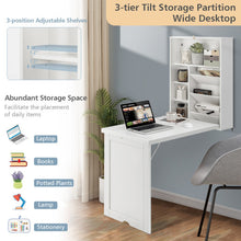 Load image into Gallery viewer, Wall Mounted Fold-Out Convertible Floating Desk Space Saver-White
