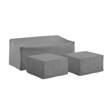 Load image into Gallery viewer, 3Pc Sectional Cover Set Gray - Sofa &amp; 2 Square Table/Ottoman
