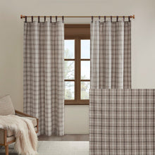 Load image into Gallery viewer, Olliix Anaheim 100% Polyester Jacquard Plaid Faux Leather Tab Top Panel With Fleece Lining By Madison Park MP40-6765
