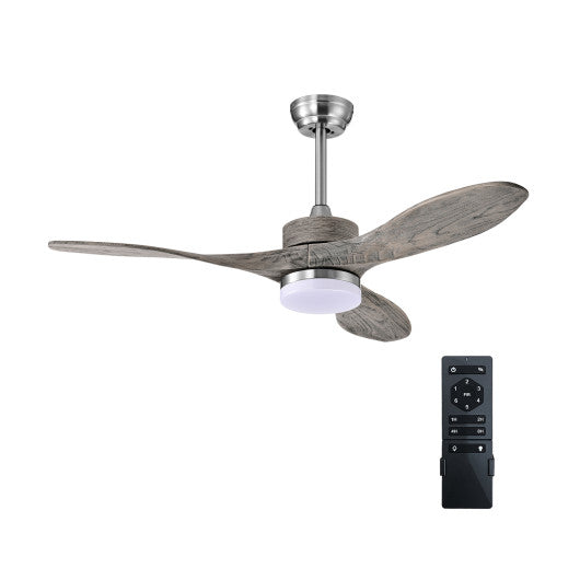 48 Inch Wood Ceiling Fan with LED Lights and 6 Speed Levels