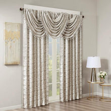 Load image into Gallery viewer, Sunsmart Cassius Marble Jacquard Total Blackout Rod Pocket/Back Tab Curtain Panel SS40-0098 By Olliix
