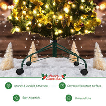 Load image into Gallery viewer, Metal Christmas Tree Stand with Rolling Wheels For Tree Up to 7/9 Ft Tall-9&#39;
