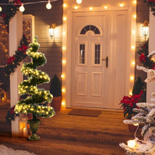 Load image into Gallery viewer, 4 Feet Pre-Lit Spiral Wintry Helical Tree for Holiday Celebration
