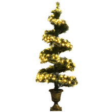 Load image into Gallery viewer, 4 Feet Pre-Lit Spiral Wintry Helical Tree for Holiday Celebration
