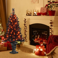 Load image into Gallery viewer, 4 Feet Pre-lit Potted Christmas Halloween Tree with LED Lights
