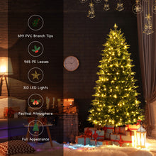 Load image into Gallery viewer, 6 Feet Realistic Pre-Lit Hinged Christmas Tree with Lights and Foot Switch
