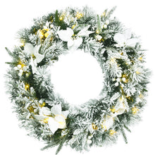 Load image into Gallery viewer, 24 Inches Pre-Lit Artificial Christmas Wreath with 50 LED Lights
