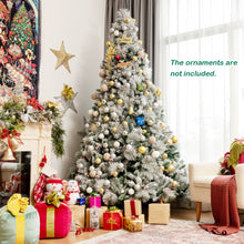 Load image into Gallery viewer, 8 Feet Snow Flocked Christmas Tree Glitter Tips with Pine Cone and Red Berries
