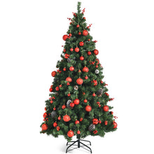 Load image into Gallery viewer, Pre-lit Christmas Hinged Tree with Red Berries and Ornaments-6 ft
