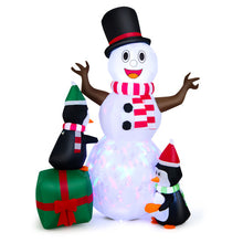 Load image into Gallery viewer, 6 Feet Lighted Inflatable Snowman Christmas Decoration with Penguin

