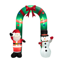 Load image into Gallery viewer, 8 Feet Christmas Inflatable Archway with Santa Claus and Snowman
