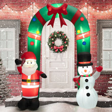 Load image into Gallery viewer, 8 Feet Christmas Inflatable Archway with Santa Claus and Snowman
