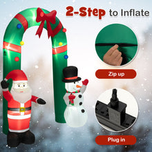 Load image into Gallery viewer, 8 Feet Christmas Inflatable Archway with Santa Claus and Snowman

