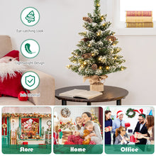 Load image into Gallery viewer, 25 Inch Artificial Snowy Christmas Tree with 50 LED Lights
