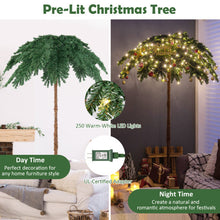Load image into Gallery viewer, 6 Feet Pre-Lit Xmas Palm Artificial Tree with 250 Warm-White LED Lights
