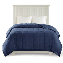 Load image into Gallery viewer, Madison Park Windom 100% Polyester 3M Scotchgard Microfiber Down Alternative Blanket - Twin - Navy MP51-6698 By Olliix
