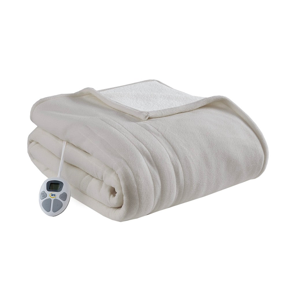 Fleece To Sherpa Heated Blanket - Twin ST54-0110 By Olliix