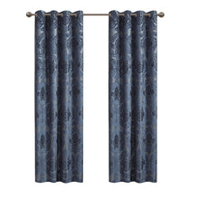 Load image into Gallery viewer, Amelia Knitted Jacquard Paisley Total Blackout Grommet Top Curtain Panel - SS40-0208
