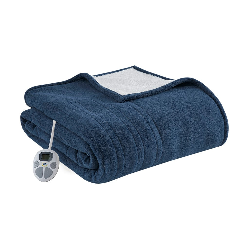 Fleece To Sherpa Heated Blanket - Full ST54-0099 By Olliix