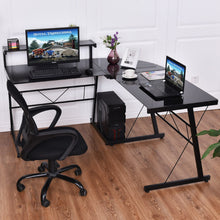 Load image into Gallery viewer, Modern Executive L-Shaped Glass Computer Desk
