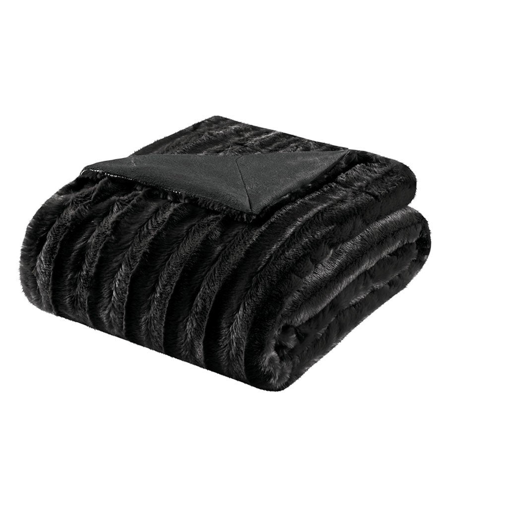 Madison Park Duke Long Fur Throw -50X60