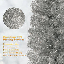 Load image into Gallery viewer, 6 ft Tinsel Tree Unlit Slim Pencil Christmas Tree-Silver
