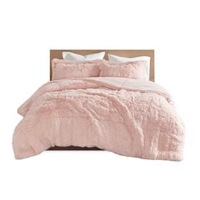 Intelligent Design Malea 100% Polyester Back Solid Shaggy Long Fur Comforter Set ID10-1824 By Olliix
