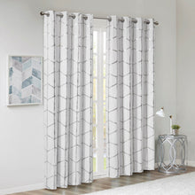 Load image into Gallery viewer, Intelligent Design Raina 100% Polyester Total Blackout Metallic Print Grommet Top Curtain Panel ID40-1808 By Olliix
