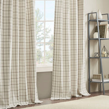 Load image into Gallery viewer, Madison Park Anaheim 100% Polyester Jacquard Rod Pocket And Back Tabs Plaid Panel With Fleece Lining- Natural MP40-6764 By Olliix
