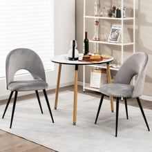 Load image into Gallery viewer, Dining Chair Set of 2 with Metal Base and Adjustable Pads-Gray
