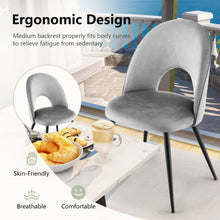 Load image into Gallery viewer, Dining Chair Set of 2 with Metal Base and Adjustable Pads-Gray
