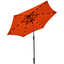 Load image into Gallery viewer, 9 Feet Solar LED Lighted Patio Market Umbrella Tilt Adjustment Crank Lift-Orange
