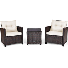 Load image into Gallery viewer, 3 Pcs Patio Rattan Furniture Set Cushioned Conversation Set Coffee Table
