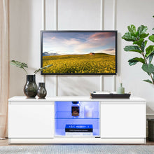 Load image into Gallery viewer, 50&quot; TV Stand Cabinet with LED Shelves Modern-White
