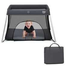 Load image into Gallery viewer, Lightweight Foldable Baby Playpen w/ Carry Bag-Dark Gray

