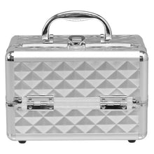 Load image into Gallery viewer, Beauty Cosmetic Makeup Case with Mirror &amp; Extendable Trays-Silver
