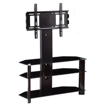 Load image into Gallery viewer, TV Stand Rack for 60&quot; Screen with 3-tier Wide Glass Storage Shelf
