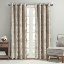 Load image into Gallery viewer, Amelia Knitted Jacquard Paisley Total Blackout Grommet Top Curtain Panel - SS40-0203
