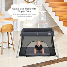 Load image into Gallery viewer, Lightweight Foldable Baby Playpen w/ Carry Bag-Dark Gray
